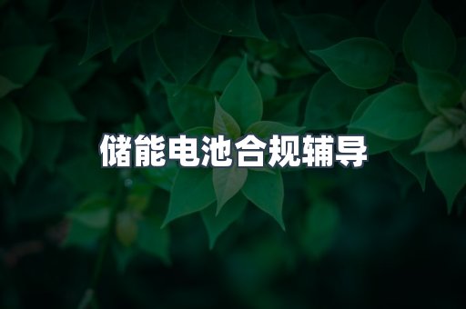 储能电池合规辅导